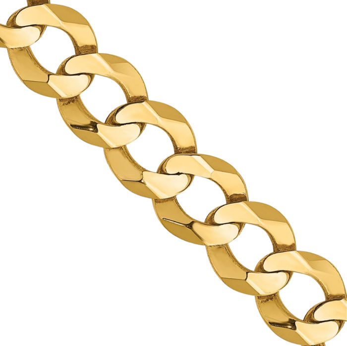 10K Solid Yellow Gold 5.9mm Cuban Curb Link Chain Necklace