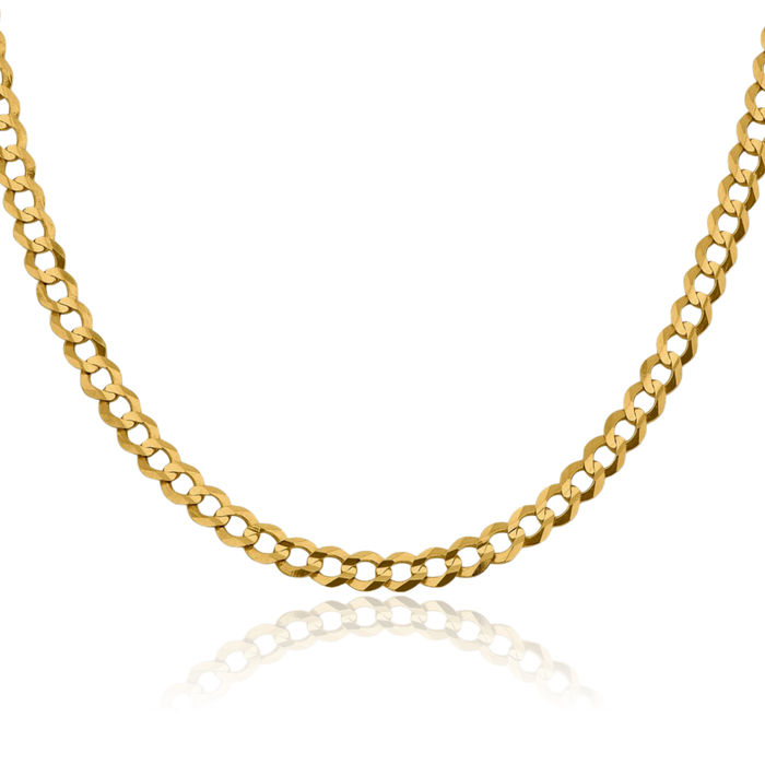 10K Solid Yellow Gold 5.9mm Cuban Curb Link Chain Necklace