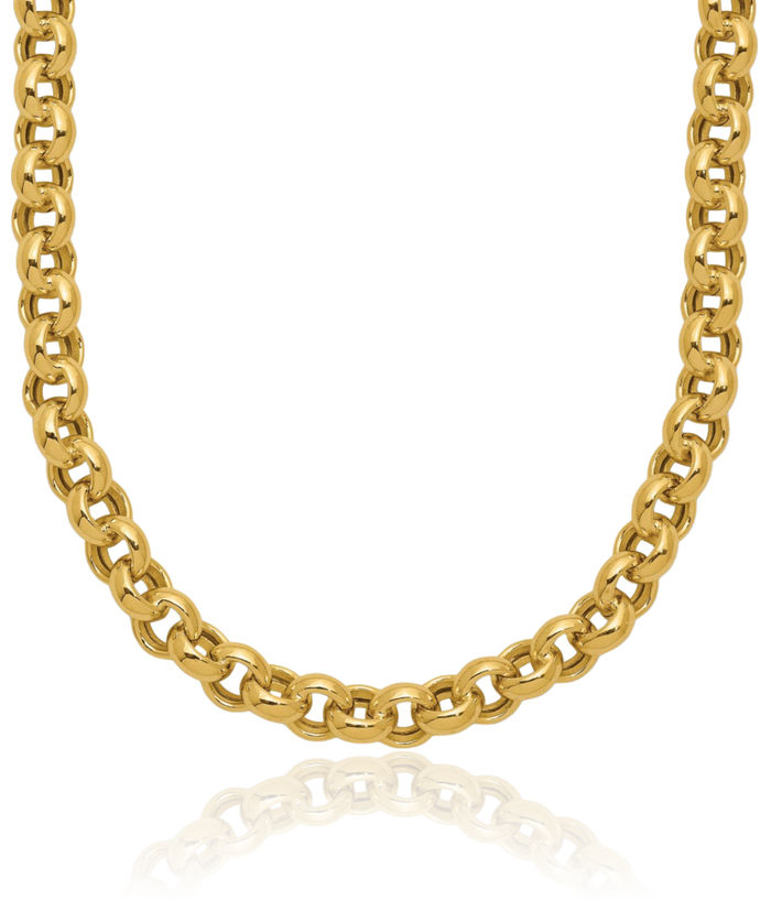 10K Solid Yellow Gold 5mm Cable Rolo Link Chain Belcher Necklace