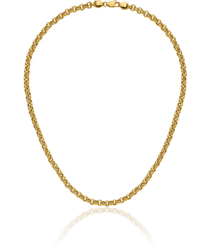 10K Solid Yellow Gold 5mm Cable Rolo Link Chain Belcher Necklace