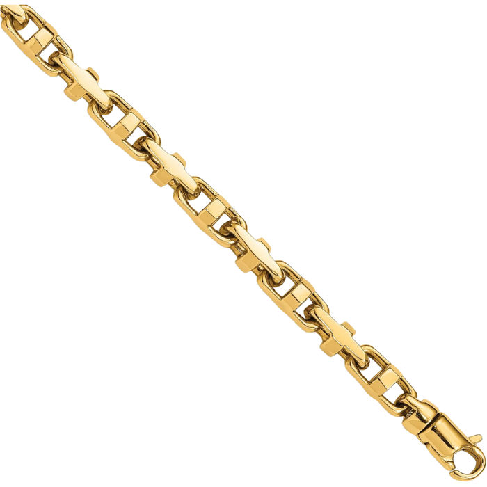 10K Solid Yellow Gold 5mm Curb Link Chain Bracelet