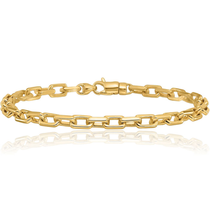 14K Solid Yellow Gold 5.9mm Link Chain Bracelet