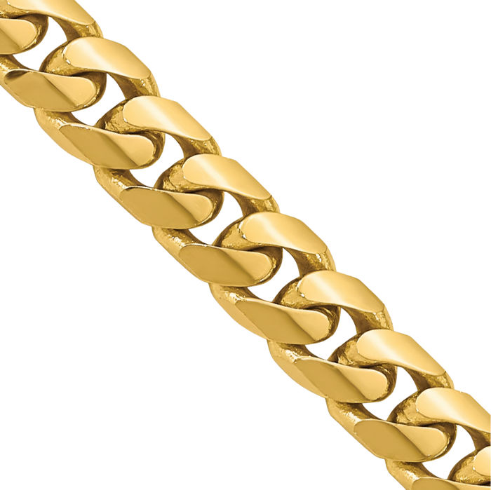 10K Solid Yellow Gold 5mm Miami Cuban Curb Link Chain Necklace