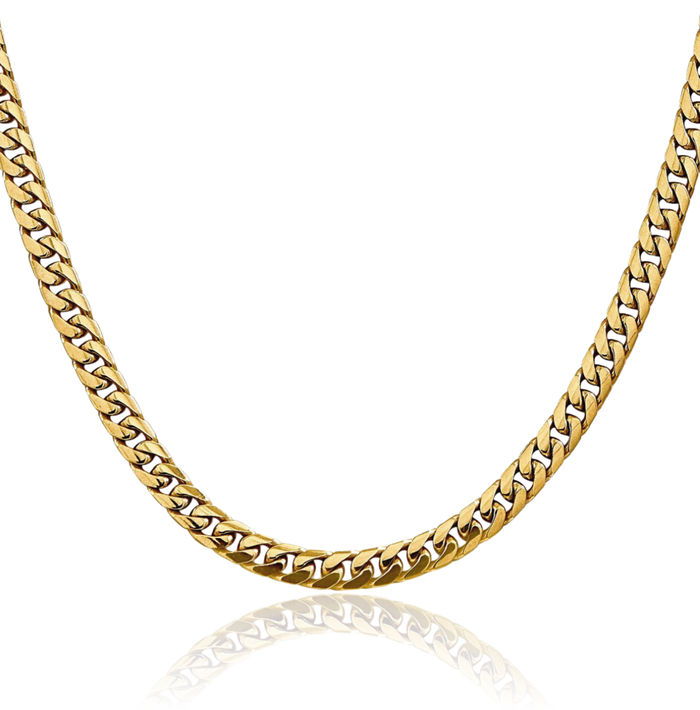 10K Solid Yellow Gold 5mm Miami Cuban Curb Link Chain Necklace