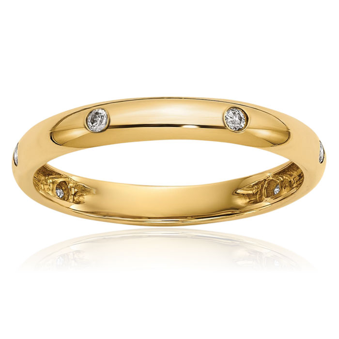 10K Solid Yellow Gold 6 Stone Diamond Ring