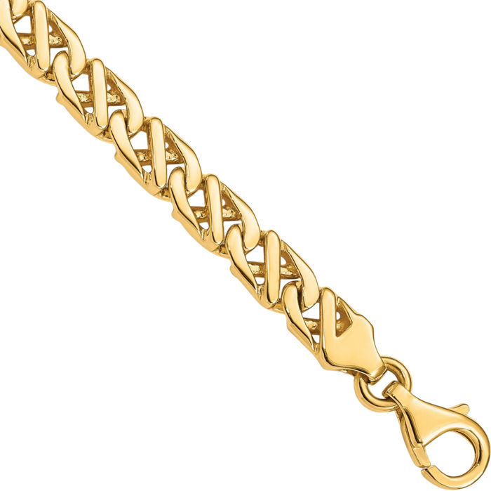 10K Solid Yellow Gold 6.1mm Link Chain Bracelet