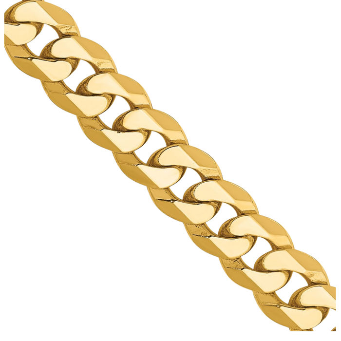 10K Solid Yellow Gold 6.25mm Curb Link Chain Necklace