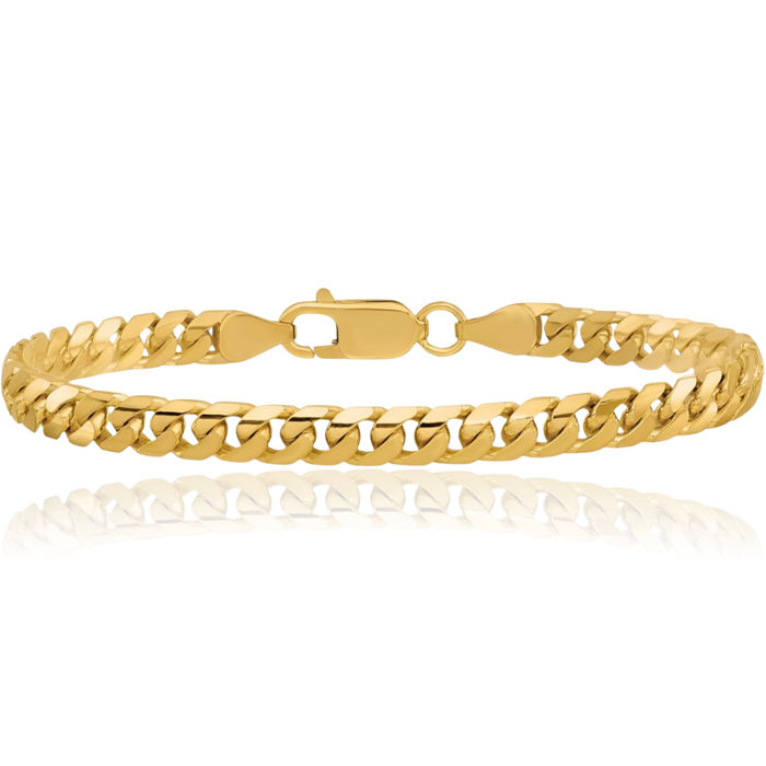 10K Solid Yellow Gold 6.75mm Miami Cuban Curb Link Chain Bracelet