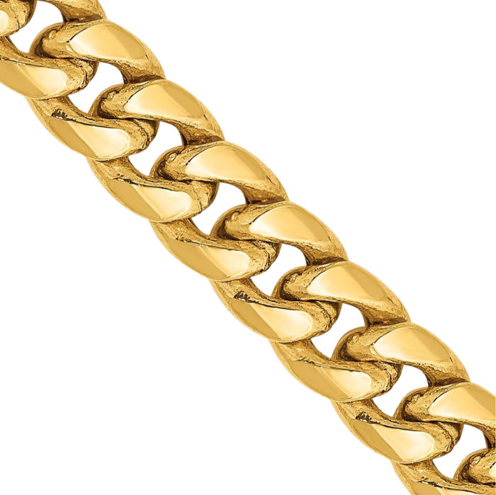 10K Solid Yellow Gold 6mm Miami Cuban Curb Link Chain Necklace