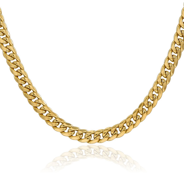 10K Solid Yellow Gold 6mm Miami Cuban Curb Link Chain Necklace