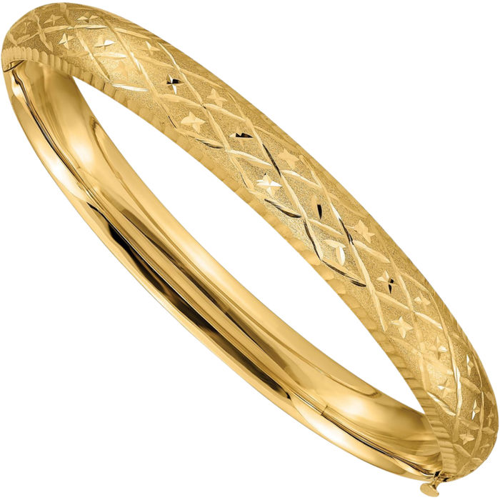 10K Solid Yellow Gold 7.90mm Bangle Bracelet