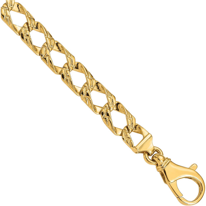 10K Solid Yellow Gold 8.6mm Link Chain Bracelet