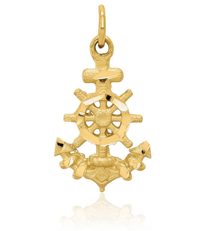 10K Solid Yellow Gold Anchor Mariner Necklace 10K Solid Yellow Gold Anchor Mariner Necklace