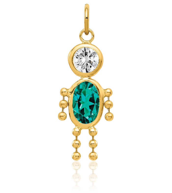 10K Solid Yellow Gold Boy Necklace Chain Pendant Charm December Birthstone Jewelry