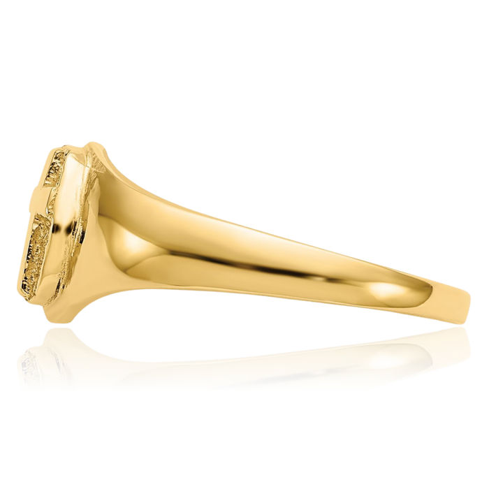 10K Solid Yellow Gold Cross Ring