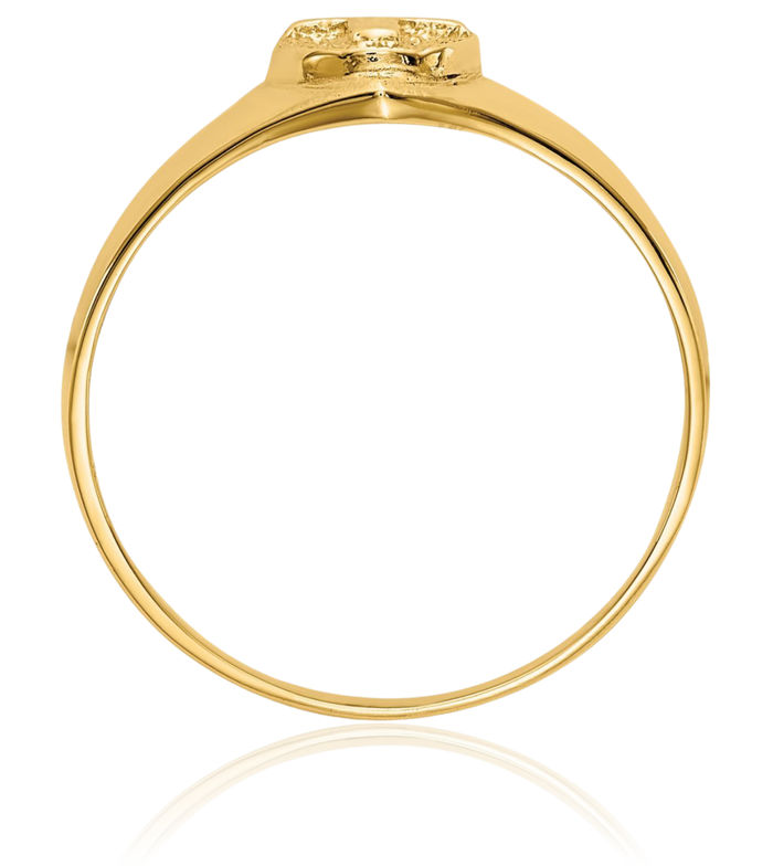 10K Solid Yellow Gold Cross Ring