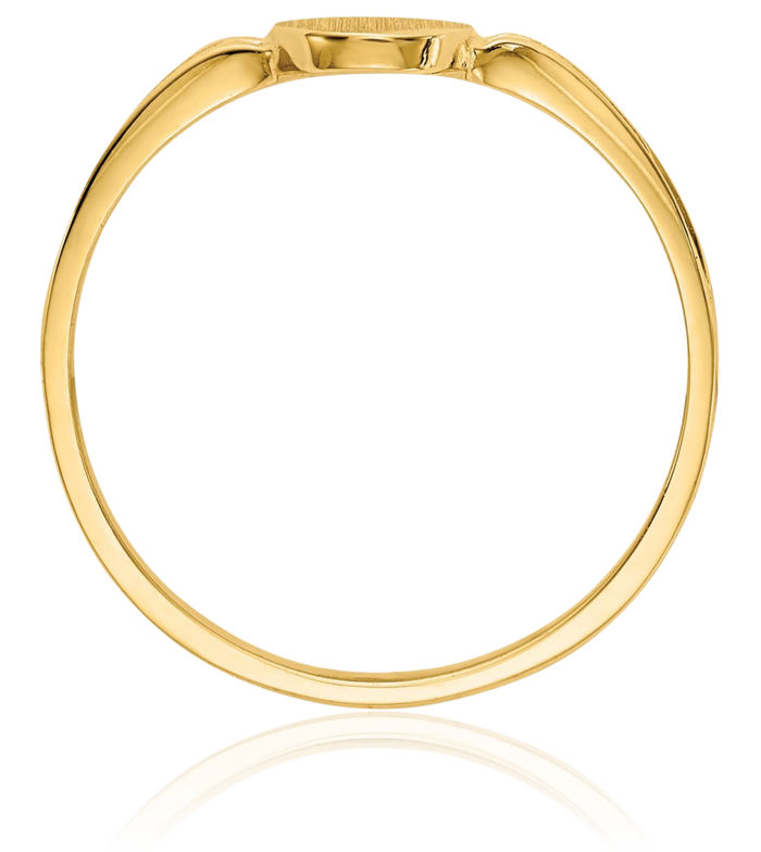 10K Solid Yellow Gold Custom Engraved Signet Ring Handmade Personalized Monogram Initial Letter Band