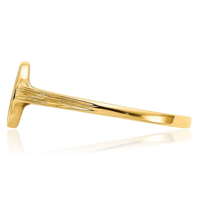 10K Solid Yellow Gold Custom Engraved Signet Ring Handmade Personalized Monogram Initial Letter Band