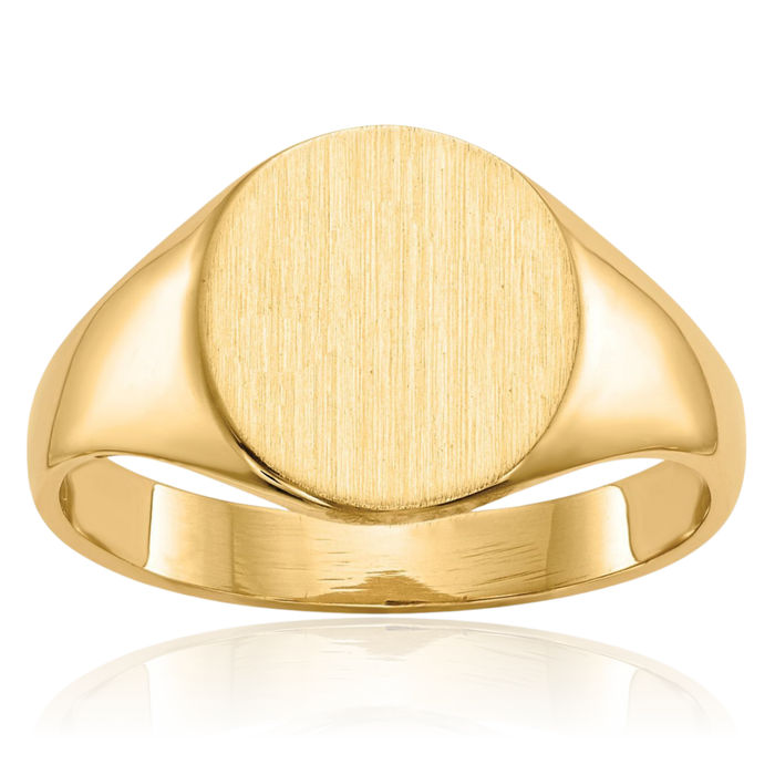 10K Solid Yellow Gold Custom Engraved Signet Ring Handmade Personalized Monogram Initial Letter Band