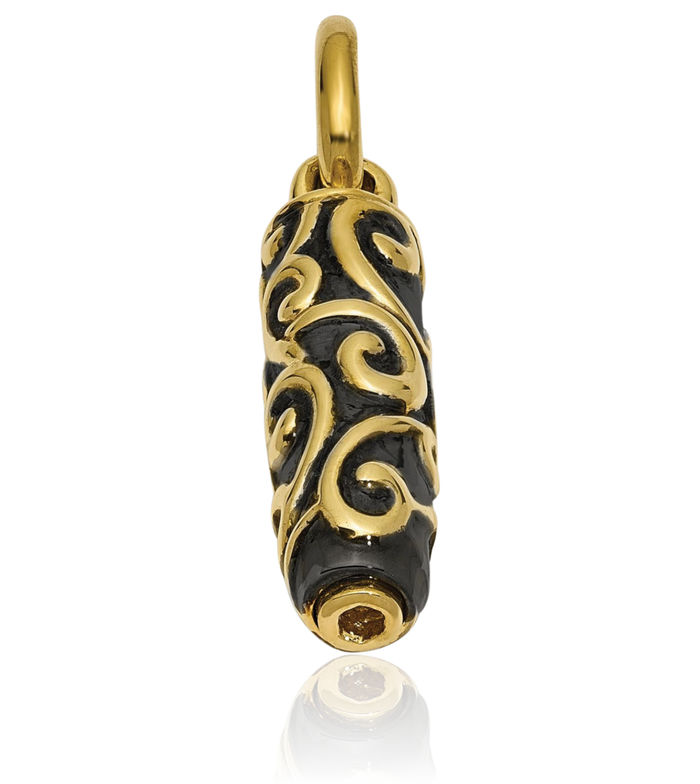 10K Solid Yellow Gold Cylinder Remembrance Ash Holder Cremation Necklace Memorial Charm Urn Pendant