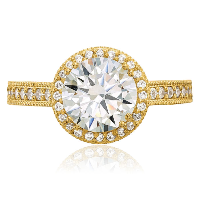 10K Solid Yellow Gold Cubic Zirconia CZ Engagement Ring