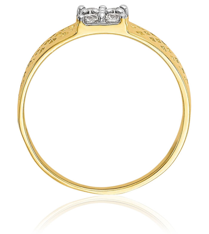 10K Solid Yellow Gold Cubic Zirconia CZ Ring