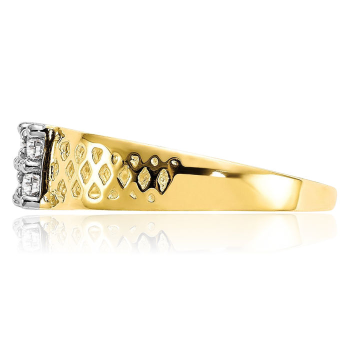 10K Solid Yellow Gold Cubic Zirconia CZ Ring