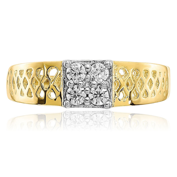 10K Solid Yellow Gold Cubic Zirconia CZ Ring