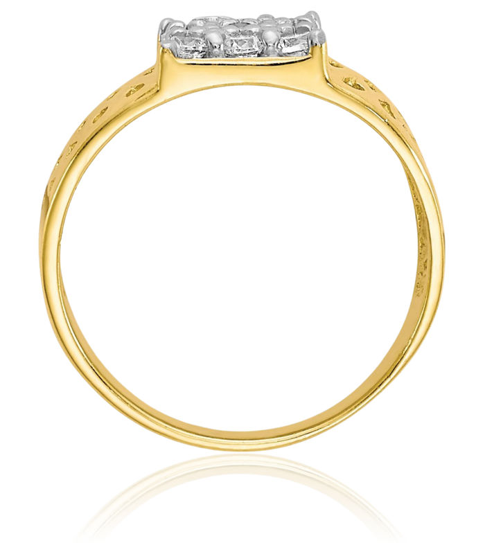 10K Solid Yellow Gold Cubic Zirconia CZ Ring