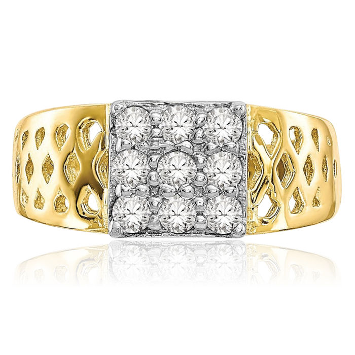 10K Solid Yellow Gold Cubic Zirconia CZ Ring