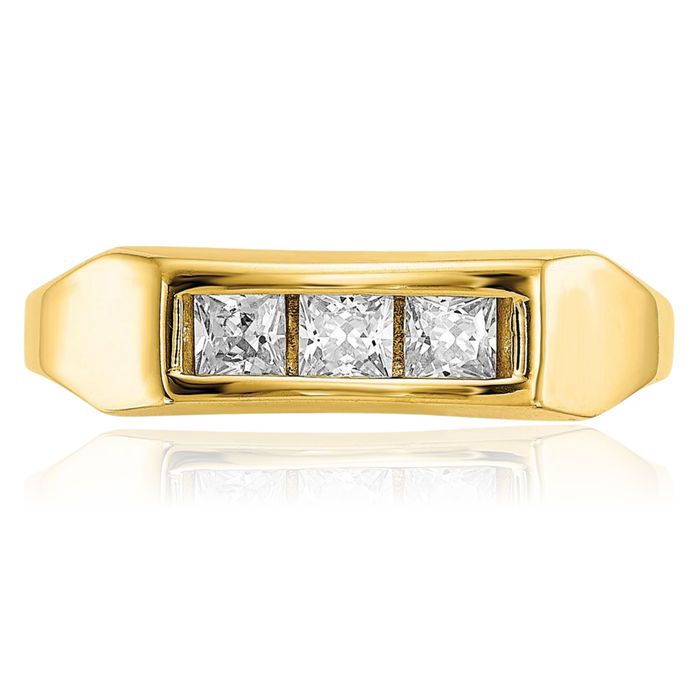 10K Solid Yellow Gold Cubic Zirconia CZ Ring