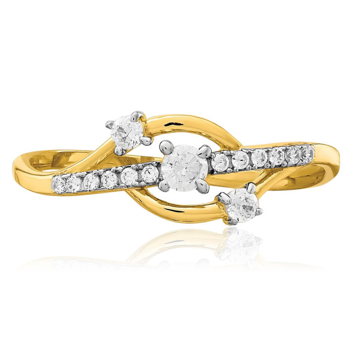 10K Solid Yellow Gold Cubic Zirconia CZ Ring