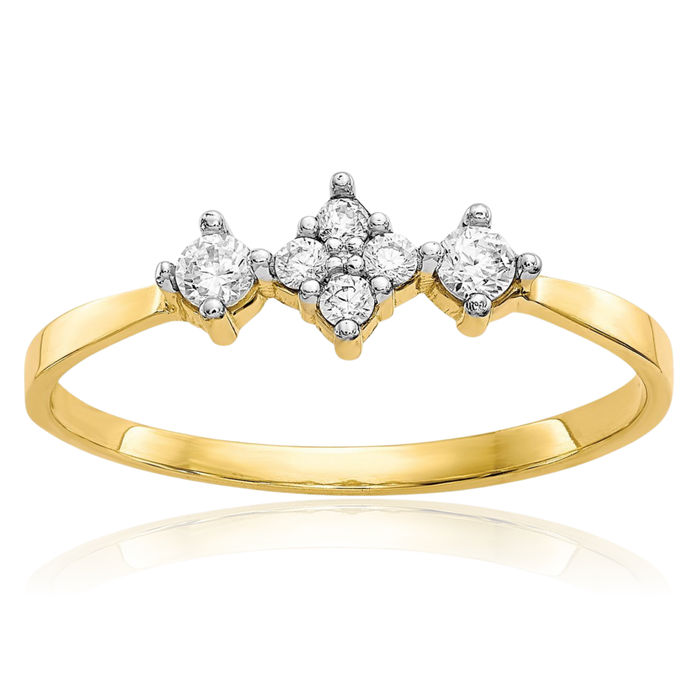 10K Solid Yellow Gold Cubic Zirconia CZ Ring