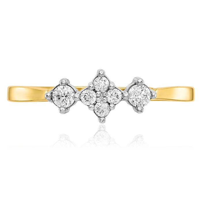 10K Solid Yellow Gold Cubic Zirconia CZ Ring