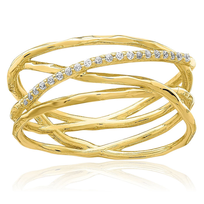 10K Solid Yellow Gold Cubic Zirconia CZ Ring