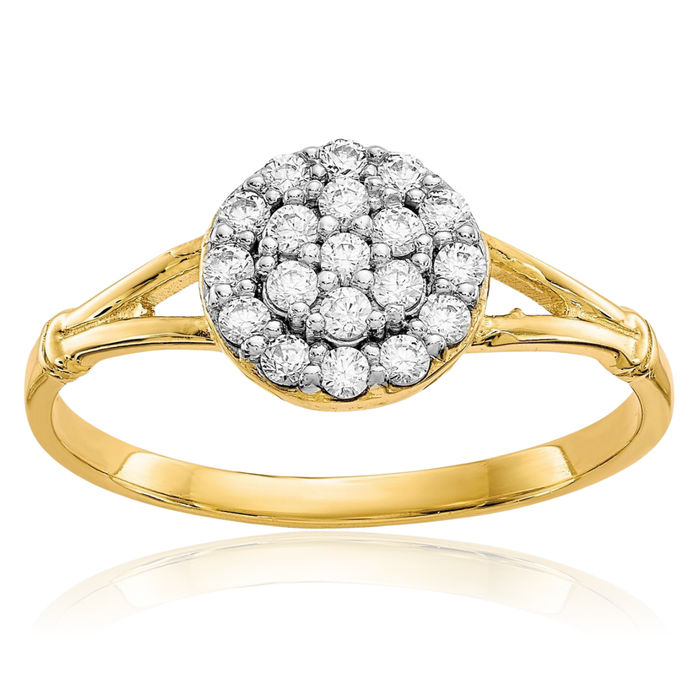 10K Solid Yellow Gold Cubic Zirconia CZ Ring