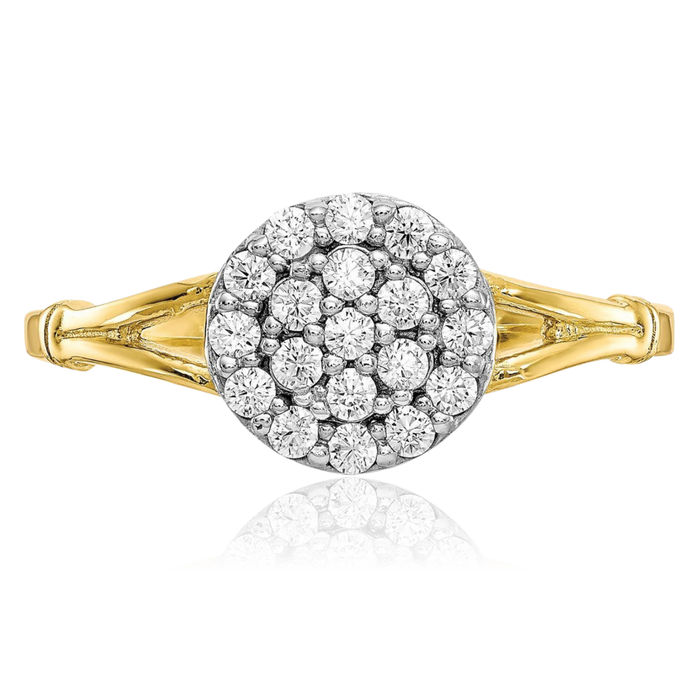 10K Solid Yellow Gold Cubic Zirconia CZ Ring