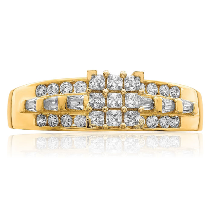 10K Solid Yellow Gold Cubic Zirconia CZ Solitaire Engagement Ring