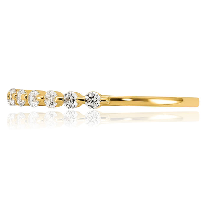 10K Solid Yellow Gold Cubic Zirconia CZ Wedding Band Ring