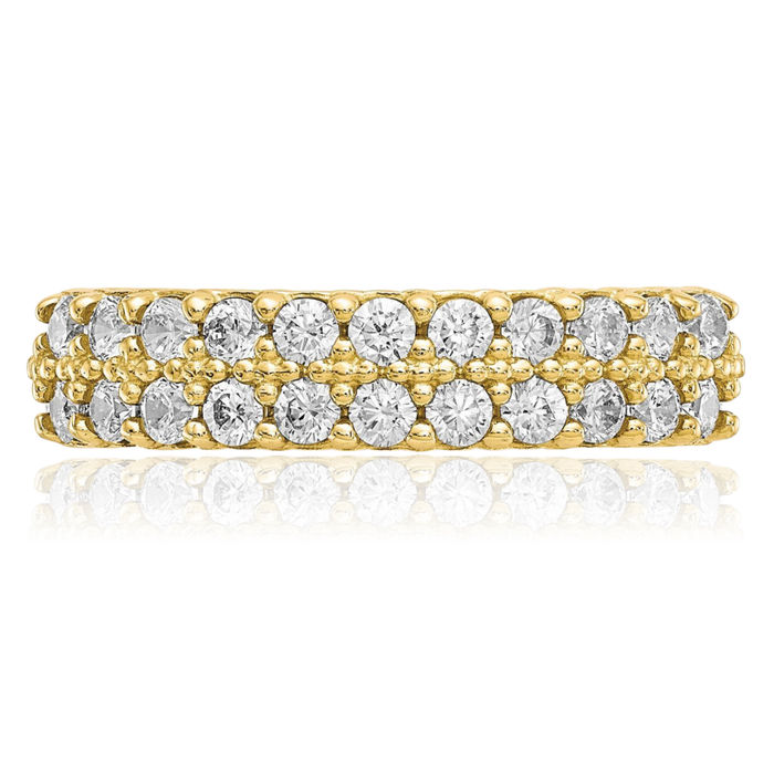 10K Solid Yellow Gold Cubic Zirconia CZ Wedding Band Ring