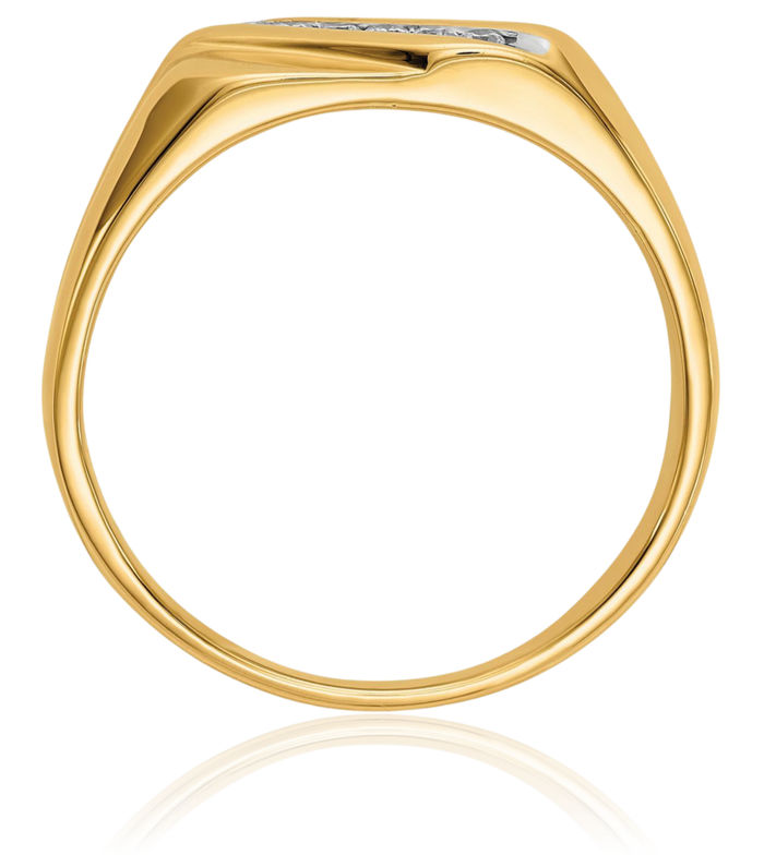 10K Solid Yellow Gold Diamond Mens Wedding Band Ring