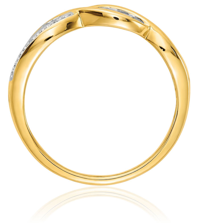 10K Solid Yellow Gold Diamond Mom Ring