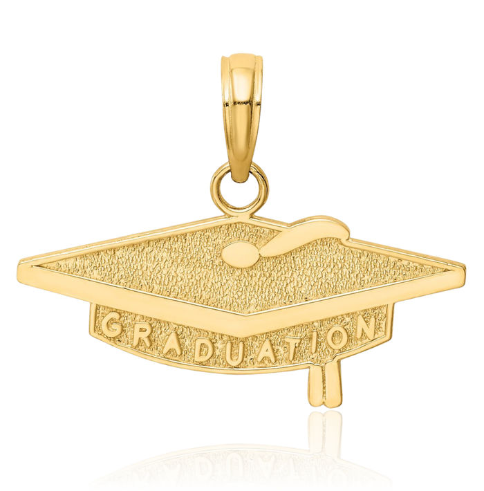 10K Solid Yellow Gold Graduation Necklace Chain Pendant Charm