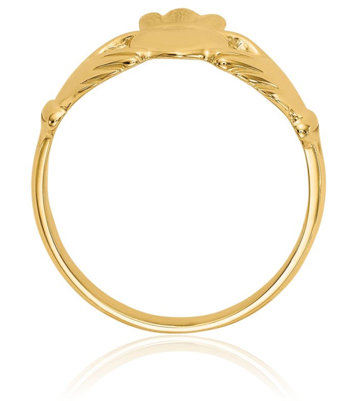 10K Solid Yellow Gold Heart Irish Claddagh Celtic Ring Jewelry