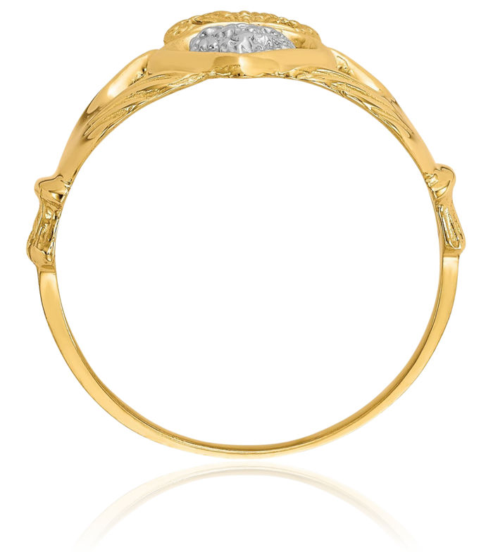 10K Solid Yellow Gold Heart Irish Claddagh Celtic Ring Jewelry
