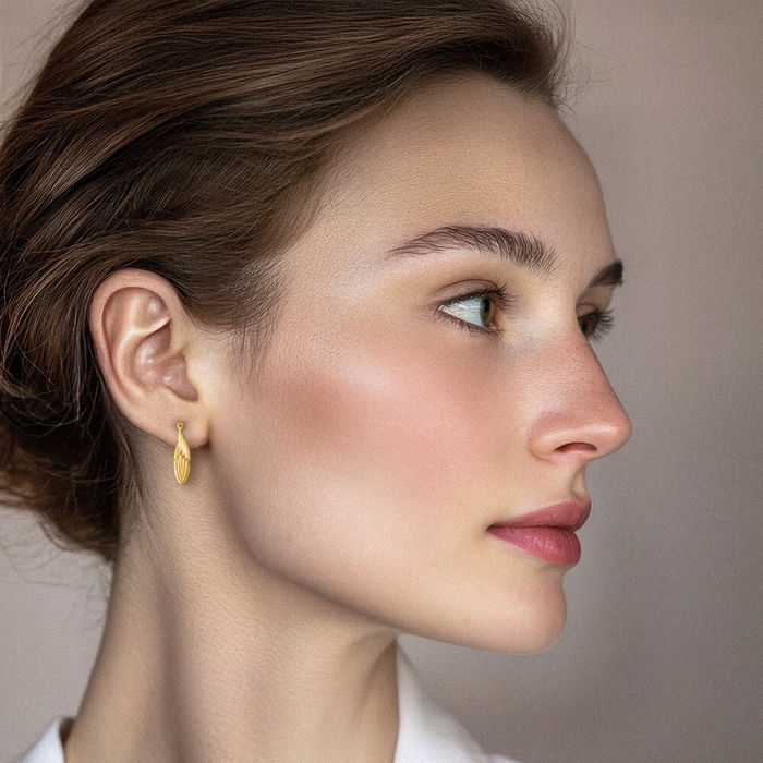 10K Solid Yellow Gold Hoop Earring Jackets for Studs