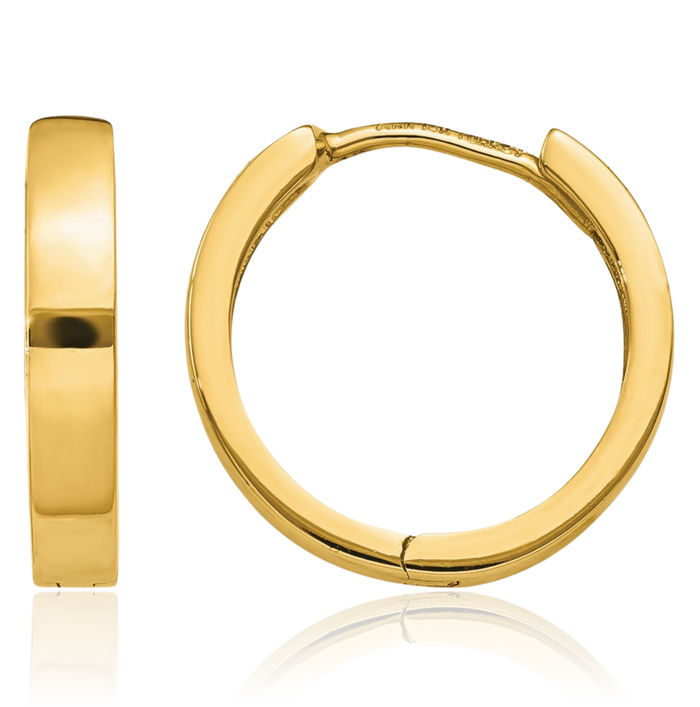 10K Solid Yellow Gold Huggie Mini Hoop Earrings