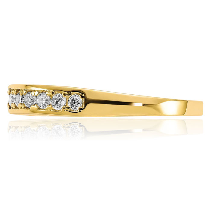 10K Solid Yellow Gold I Love You Forever Cubic Zirconia CZ Wedding Band Ring