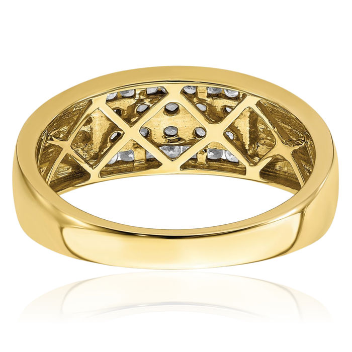 10K Solid Yellow Gold Lab Diamond Mens Wedding Band Ring