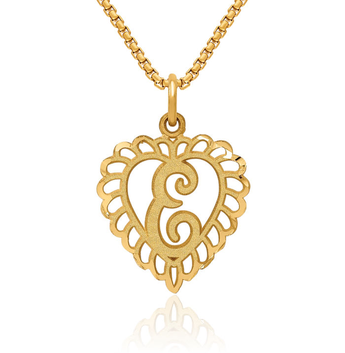 10K Solid Yellow Gold Dainty Letter E Initial Name Monogram Necklace Chain Pendant Charm
